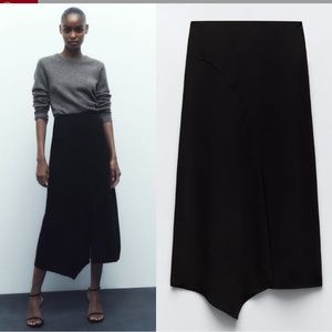 ZARA | ASYMMETRIC MIDI SKIRT